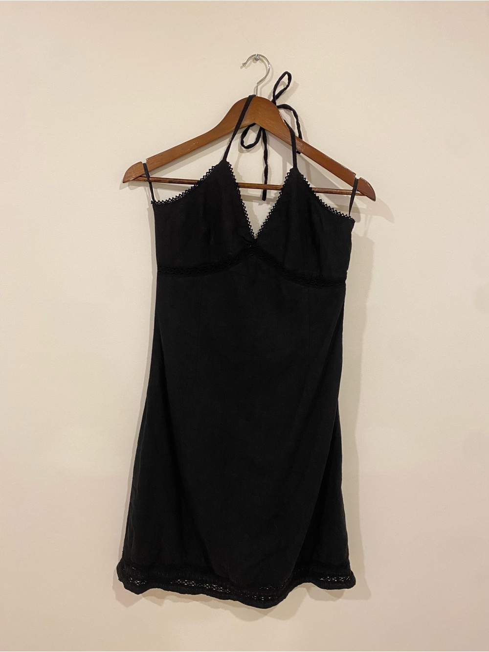 Poet Black Lace-Trim Slip Dress - Picture 2 of 5